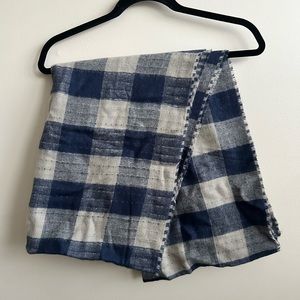 Loft Blue and White Checkered Scarf